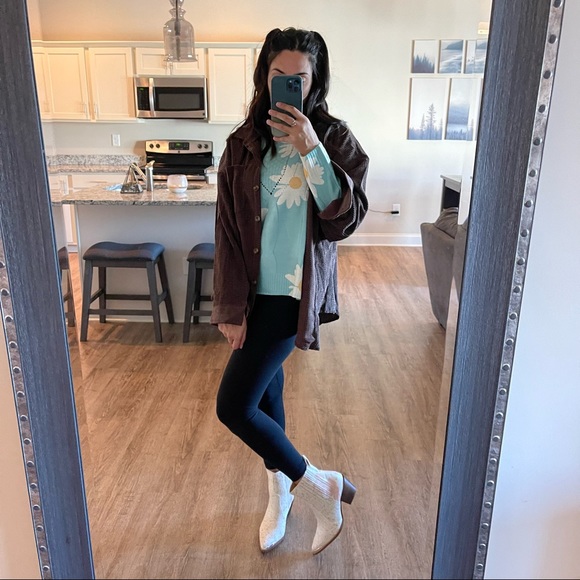 Daisy Girl Distressed Aqua Sweater - Picture 6 of 9